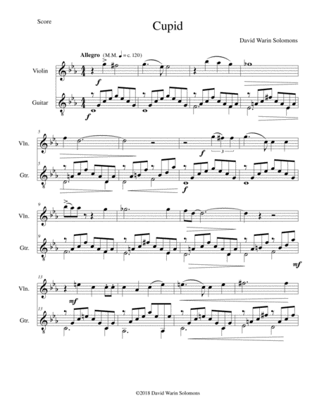 Cupid For Violin And Guitar Sheet Music