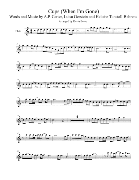 Cups When I M Gone Flute Sheet Music