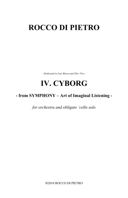 Free Sheet Music Cyborg 4th Mov Of Symphony The Art Of Imaginal Listening For Cello And Orchestra