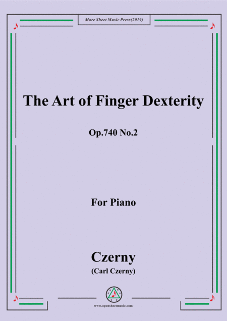 Free Sheet Music Czerny The Art Of Finger Dexterity Op 740 No 1 For Piano