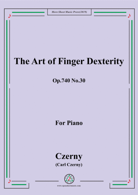 Free Sheet Music Czerny The Art Of Finger Dexterity Op 740 No 30 For Piano