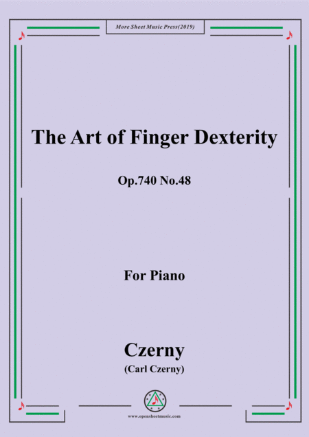 Free Sheet Music Czerny The Art Of Finger Dexterity Op 740 No 48 For Piano