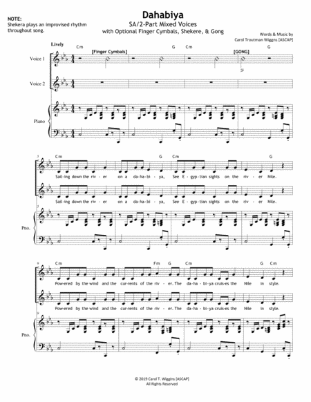 Dahabiya 2 Part Sheet Music