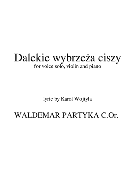 Dalekie Wybrze A Ciszy Sheet Music