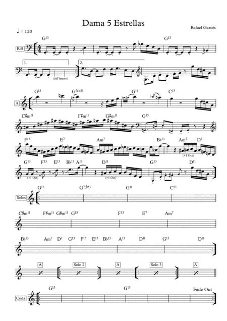 Free Sheet Music Dama 5 Estrellas Rafael Garcs Jazz Blues