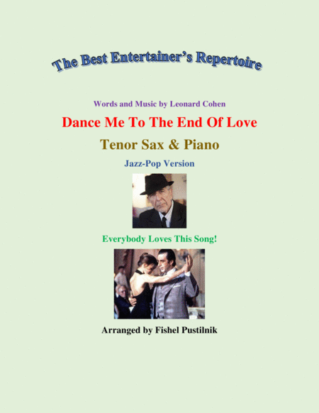 Free Sheet Music Dance Me To The End Of Love For Tenor Sax And Piano Video