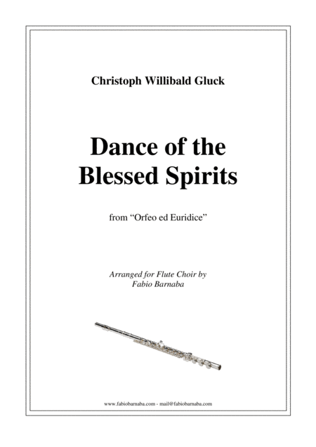 Free Sheet Music Dance Of The Blessed Spirits From Orfeo Ed Euridice For Flute Choir