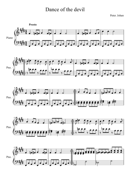 Free Sheet Music Dance Of The Devil