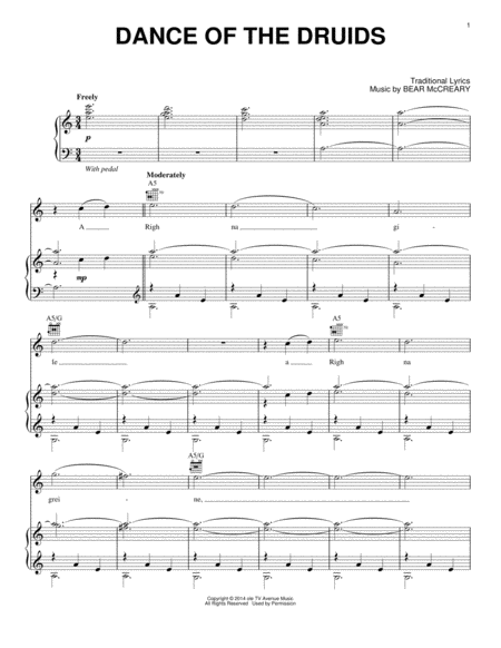 Dance Of The Druids From Outlander Sheet Music