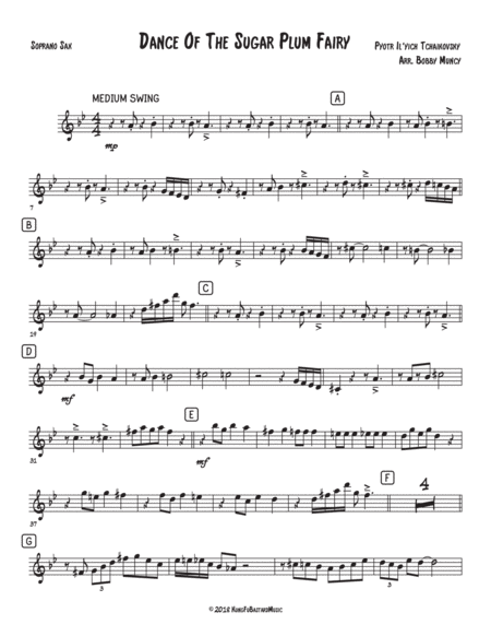 Dance Of The Sugar Plum Fairy Saxophone Quartet Satb Or Aatb Sheet Music