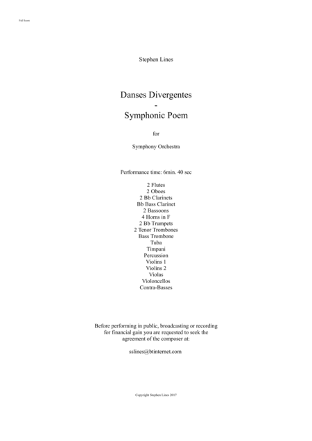Free Sheet Music Dances Divergentes A Symphonic Poem