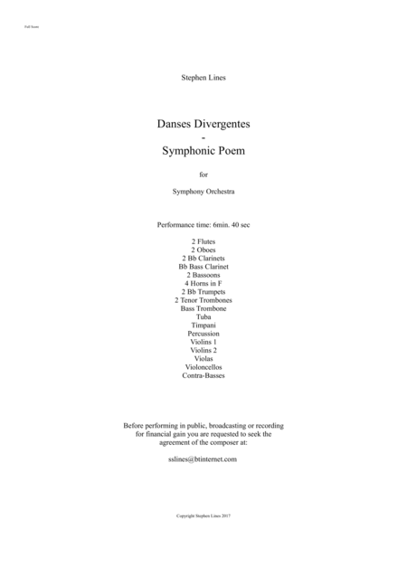 Dances Divergentes A Symphonic Poem Sheet Music