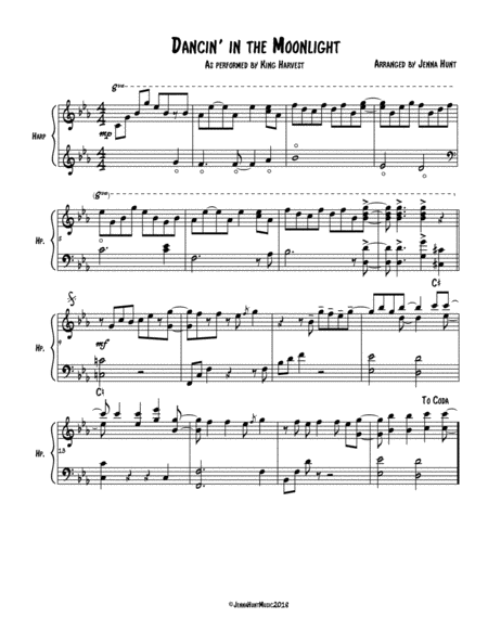 Dancin In The Moonlight Sheet Music