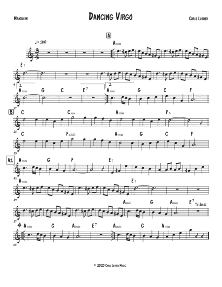 Dancing Virgo Mandolin Sheet Music