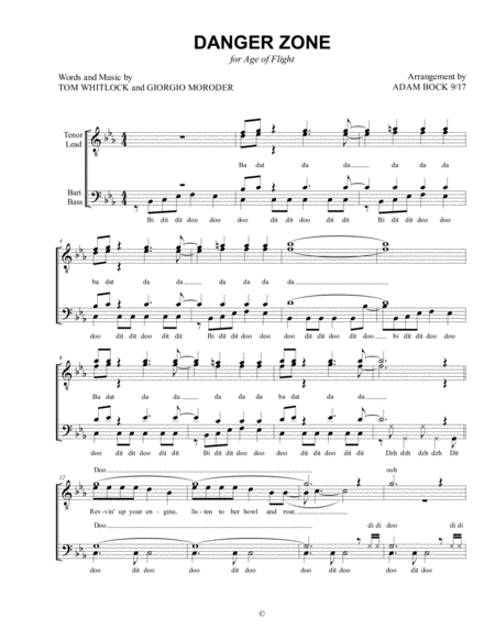 Danger Zone From The Motion Picture Top Gun Sheet Music