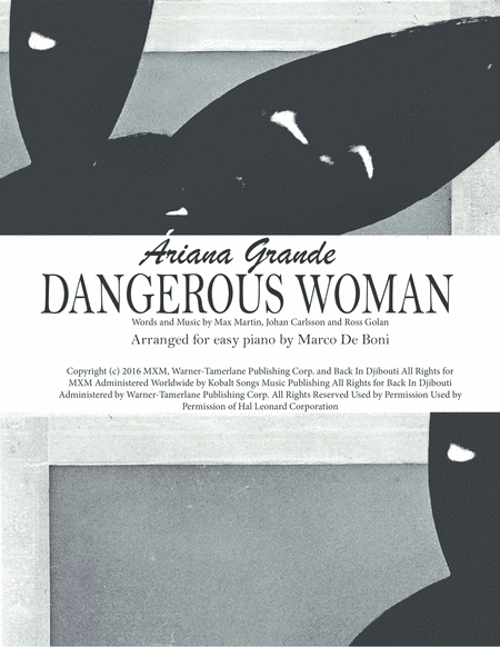 Dangerous Woman Ariana Grande Easy Piano Sheet Music