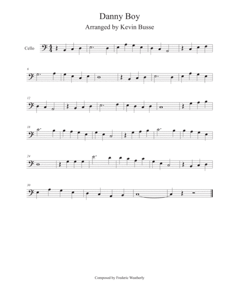 Danny Boy Cello Sheet Music