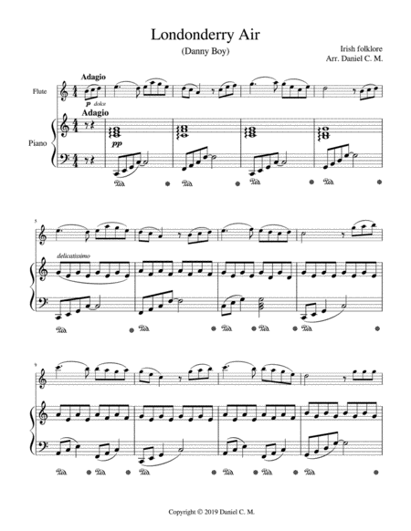 Free Sheet Music Danny Boy For Flute And Piano