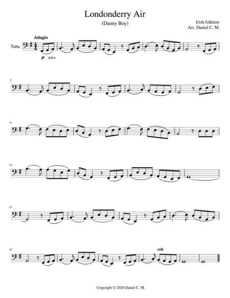 Free Sheet Music Danny Boy For Tuba And Piano