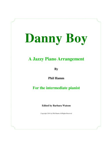 Danny Boy Jazzy Sheet Music