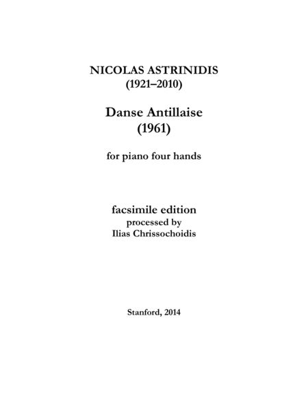 Danse Antillaise Sheet Music