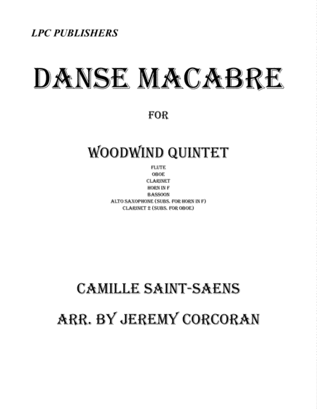 Danse Macabre For Woodwind Quintet Sheet Music