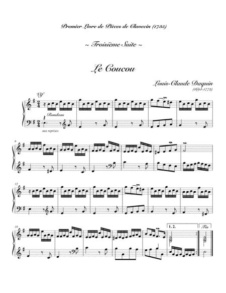 Daquin Le Coucou The Cuckoo For Piano Original Version Sheet Music