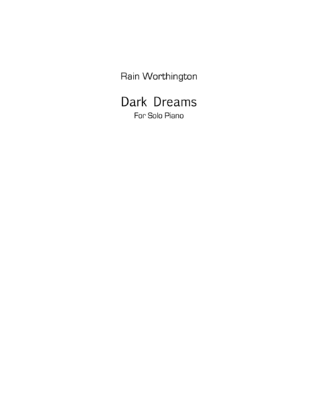 Free Sheet Music Dark Dreams For Piano