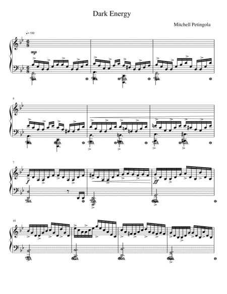 Dark Energy Original Piano Solo Sheet Music