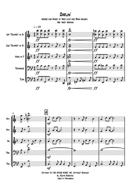 Free Sheet Music Darlin Brass Quintet