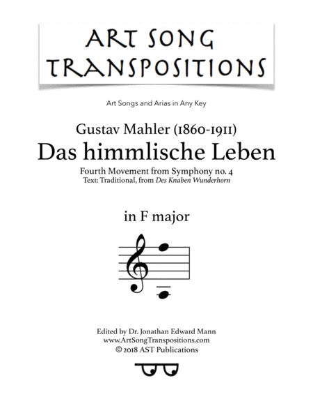 Das Himmlische Leben F Major Sheet Music