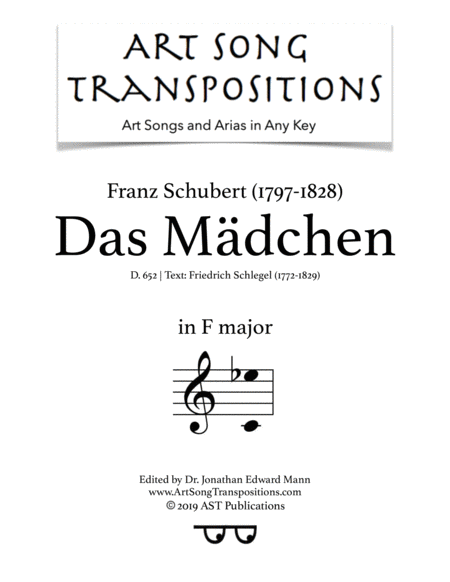 Das Mdchen D 652 F Major Sheet Music