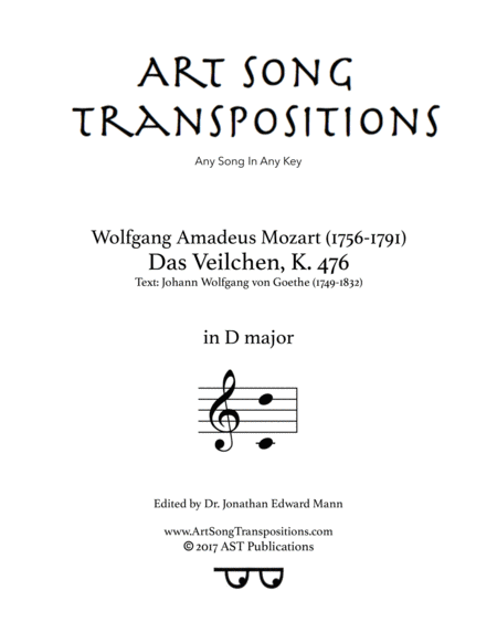 Free Sheet Music Das Veilchen K 476 D Major