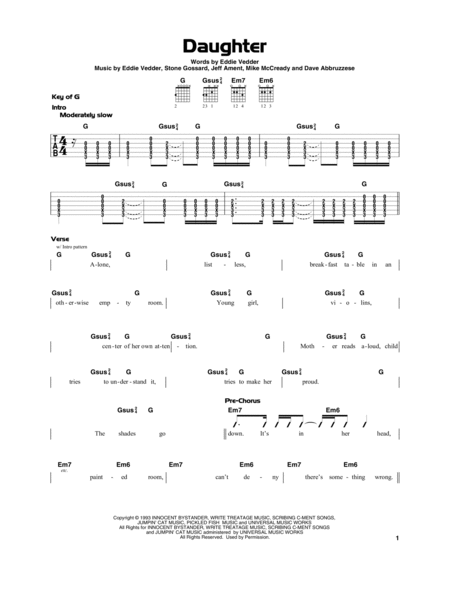 Free Sheet Music Daughter