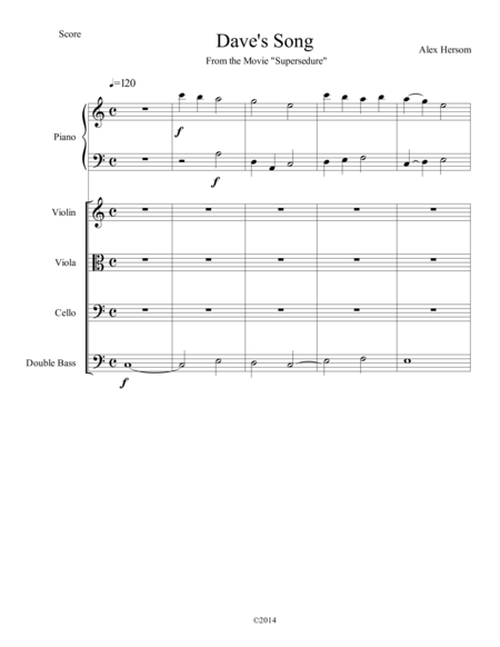 Daves Song Sheet Music