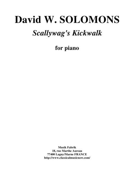 Free Sheet Music David W Solomons Scallywags Kickwalk For Piano