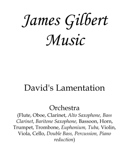 Davids Lamentation Ie117 Sheet Music