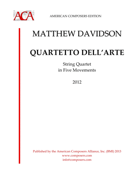 Free Sheet Music Davidson Quartetto Dell Arte