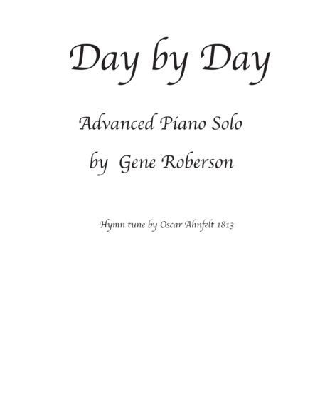 Free Sheet Music Day By Day Hymn Tune Piano Solo