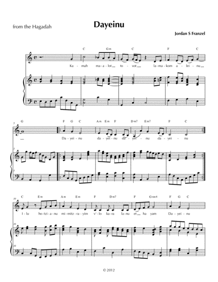 Dayeinu Sheet Music