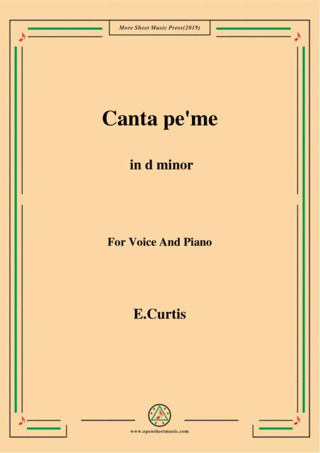 Free Sheet Music De Curtis Canta Pe Me In D Minor