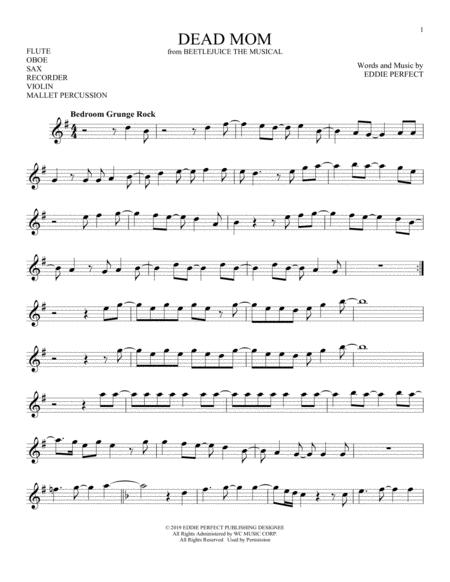 Dead Mom From Beetlejuice The Musical Sheet Music