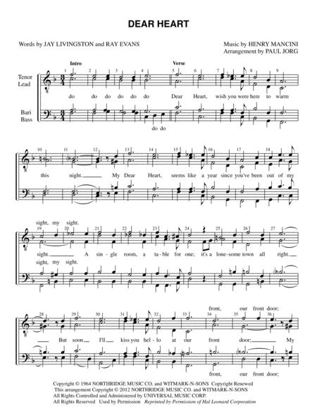 Dear Heart Sheet Music