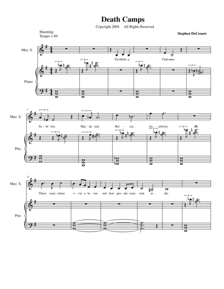 Death Camps Sheet Music