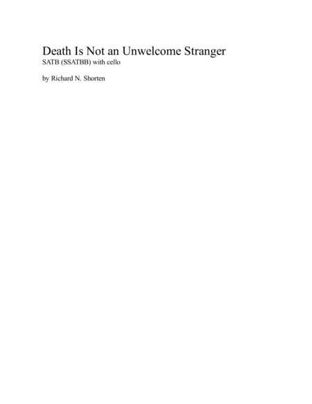 Free Sheet Music Death Is Not An Unwelcome Stranger