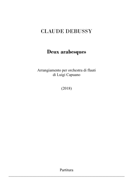 Debussy Deux Arabesques Flute Choir Or Flute Quintet Sheet Music