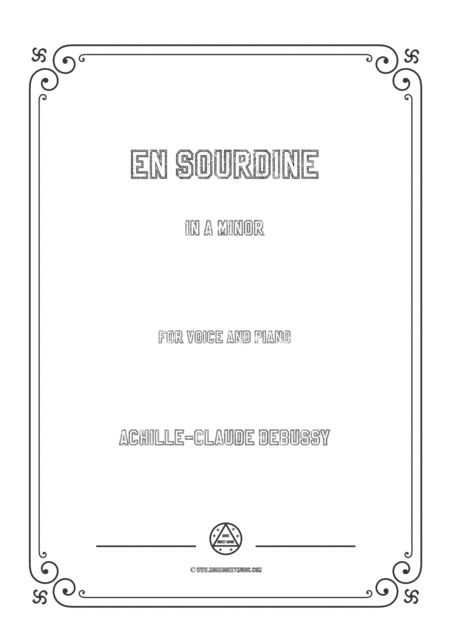Free Sheet Music Debussy En Sourdine In A Minor For Voice And Piano