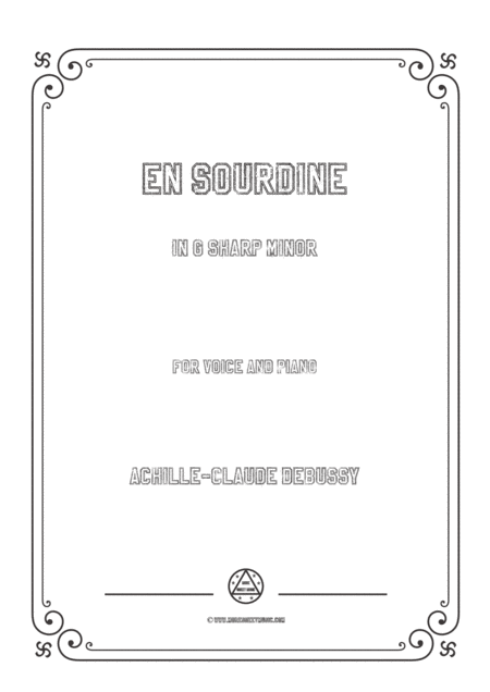 Free Sheet Music Debussy En Sourdine In G Sharp Minor For Voice And Piano