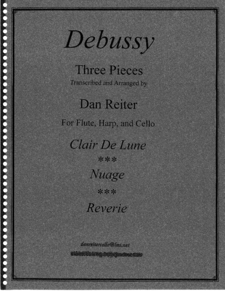 Debussy Three Pieces For Flute Harp And Cello Trio Concerts Wedding Relaxation Music Sacred Sheet Music