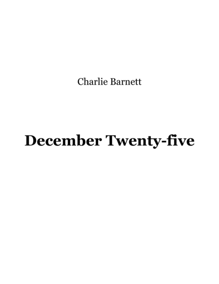 December Twenty Five Sheet Music